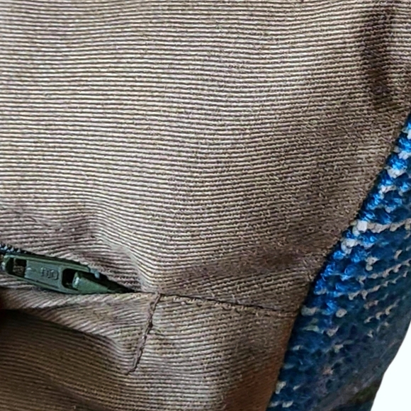 IKEA Turkish kilim wool accent throw pillow cover 18x18 coastal blue white boho - Picture 8 of 9